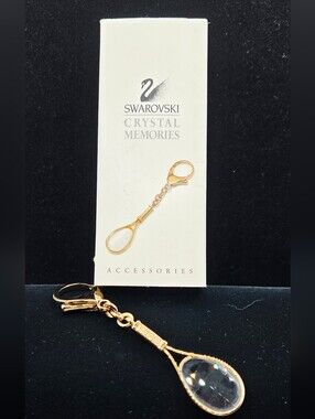 🎁Swarovski Crystal Tennis Racket Keychain